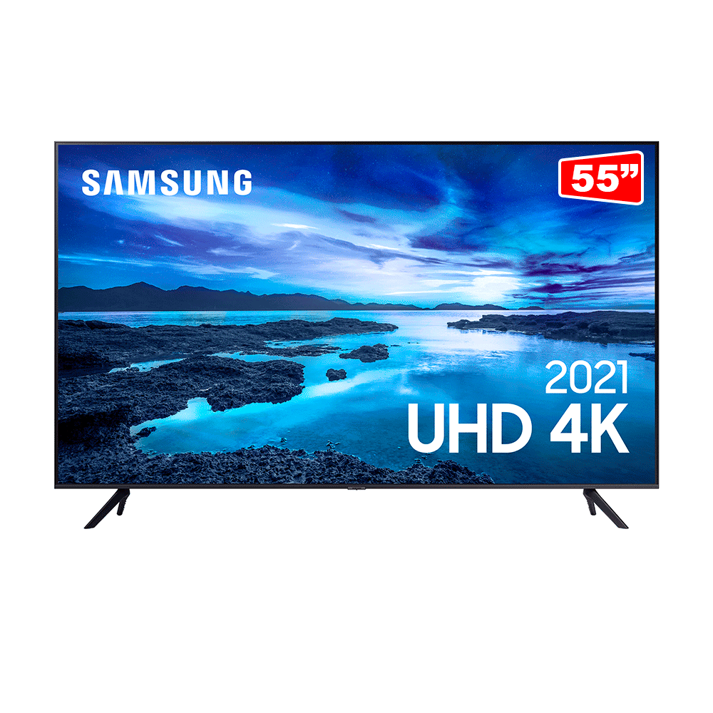 Samsung Smart TV 55" UHD 4K, Processador Crystal 4K, Alexa built in WiFi, 55AU7700 | Cinza Titan
