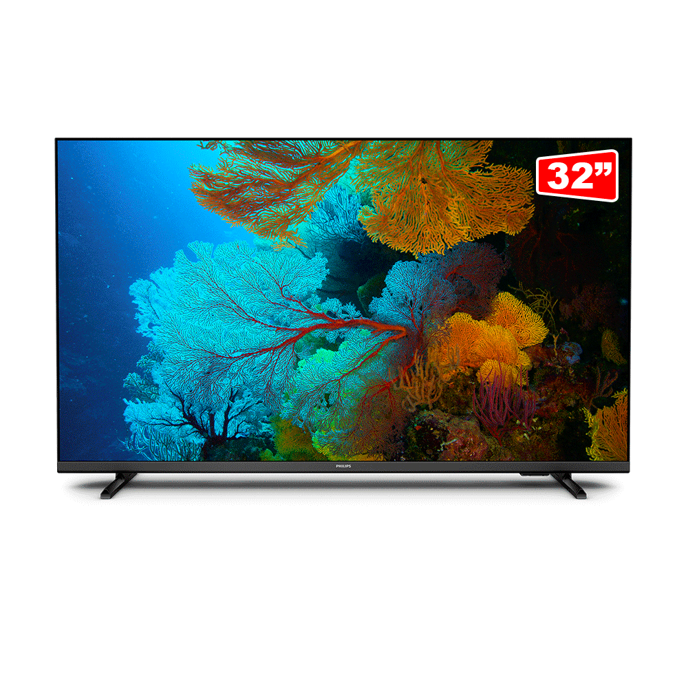 Smart TV PHILIPS 32" LED HD 32PHG6917, Android TV, Wi-Fi Integrado, Bluetooth, USB, HDMI, Sem Bordas | Preta Mate