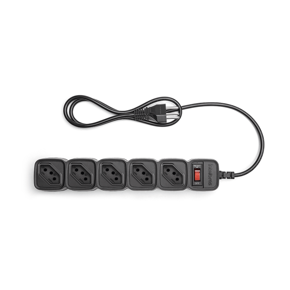 Protetor Eletrônico Intelbras 5 Tomadas - EPE 205 BR | Preto