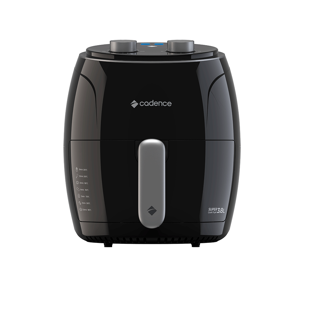 Fritadeira Elétrica Cadence sem Óleo, Super Cook Fryer, 3,8L com Timer - FRT410 | Preto