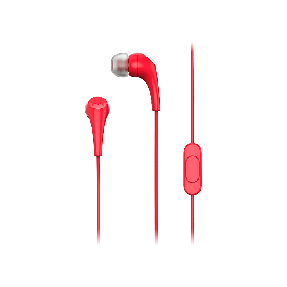 Fone De Ouvido Motorola Earbuds 2-S Com Microfone | Vermelho
