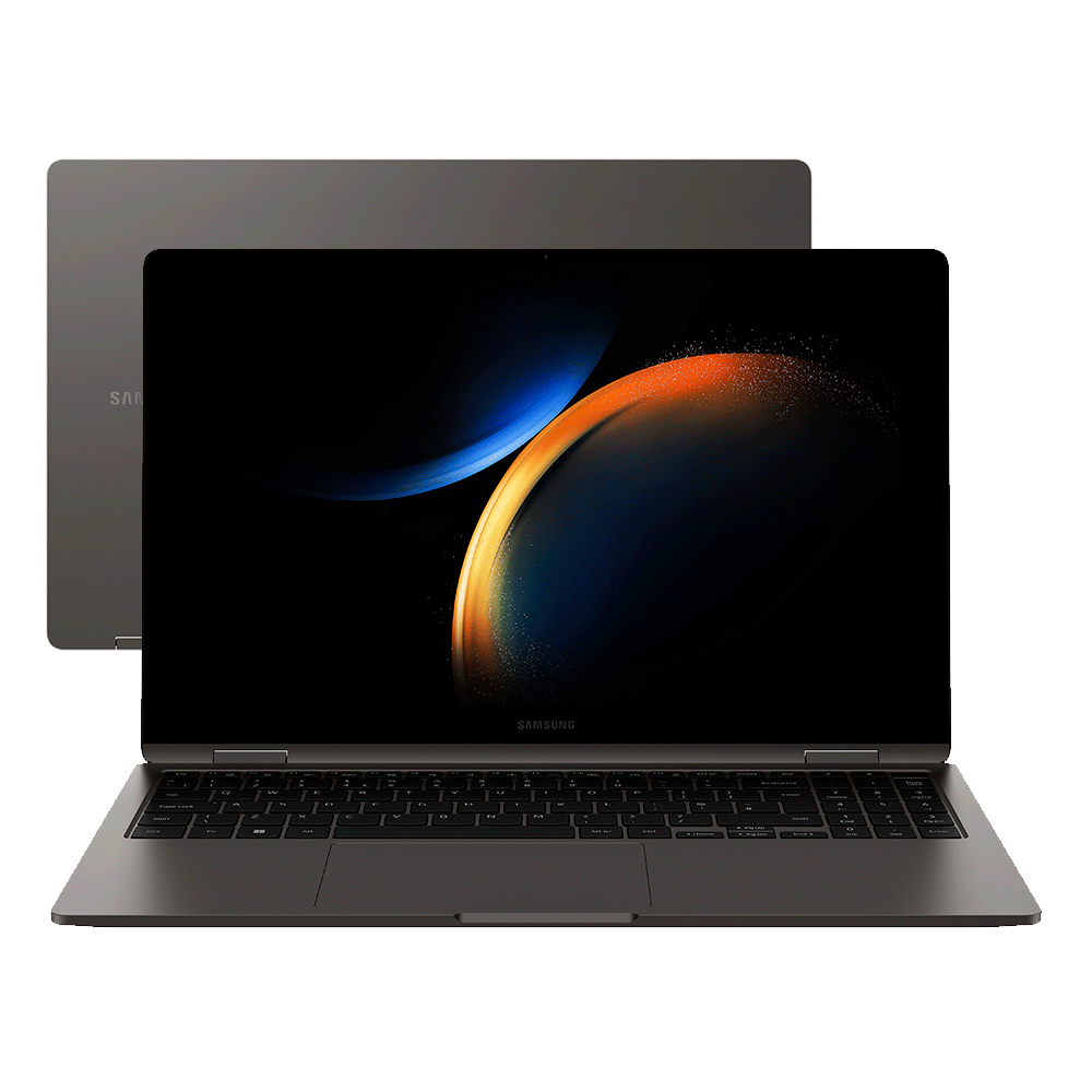 Notebook Samsung Galaxy Book3 360 Intel® Core i5-1335U, Windows 11 Home, 8GB, 256GB SSD, 13.3'' Full HD AMOLED - NP730QFG-KF2BR | Grafite