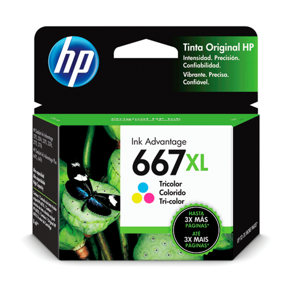 Cartucho de Tinta HP 667XL Colorido Advantage Original - 3YM80AL