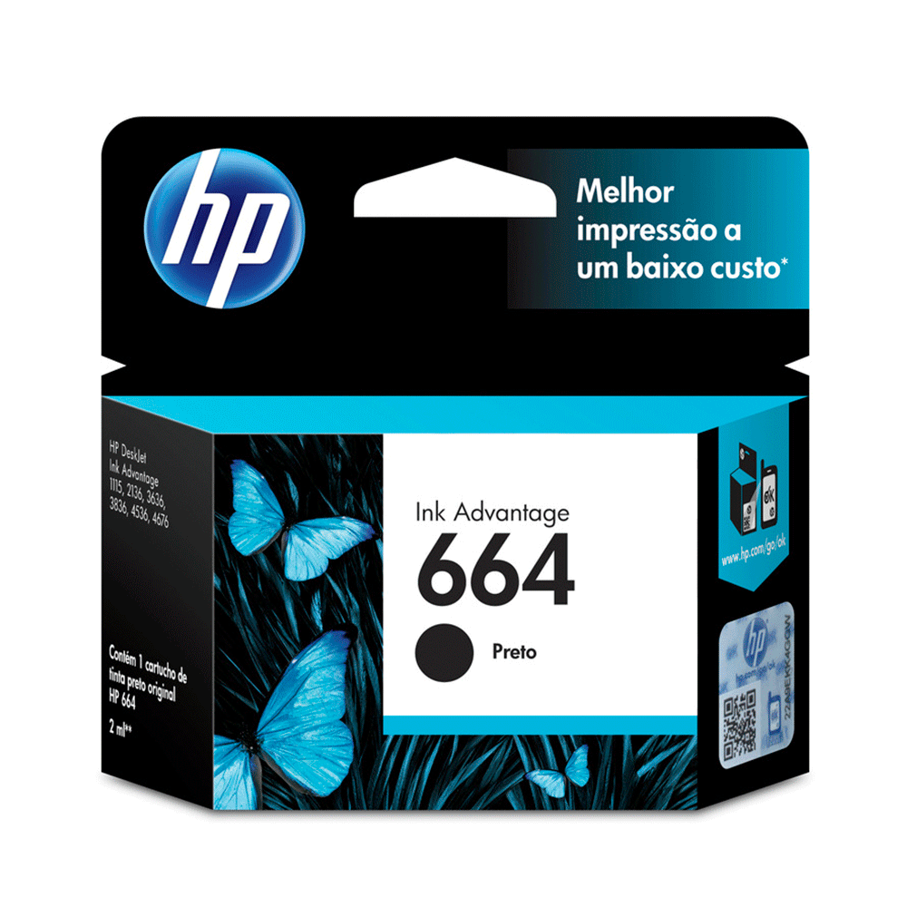 Cartucho Hp 664 Std F6v29ab