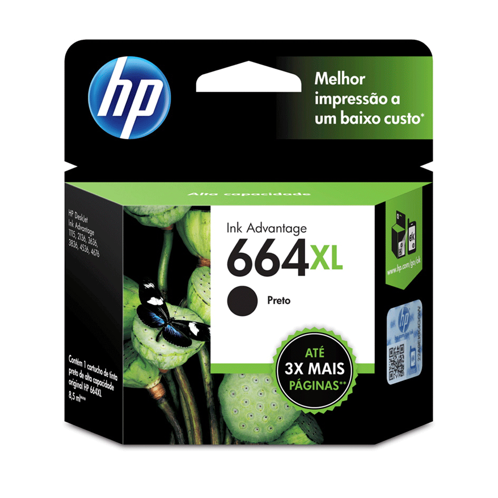 Cartucho Hp 664 Xl F6v31ab