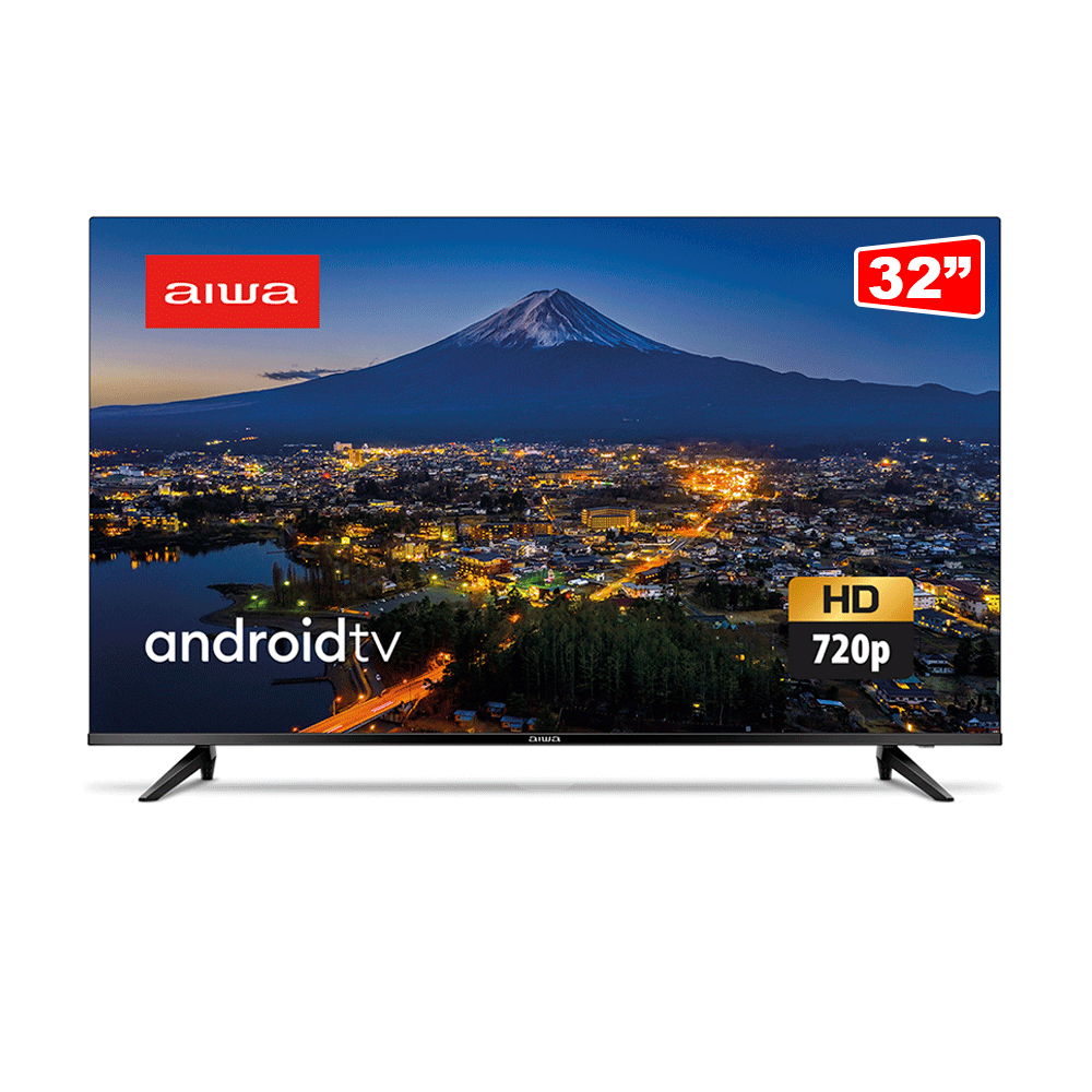 Smart TV Aiwa 32 Android, HD, Borda Ultrafina, HDR10, Dolby Áudio - AWS-TV-32-BL-02-A | Preto