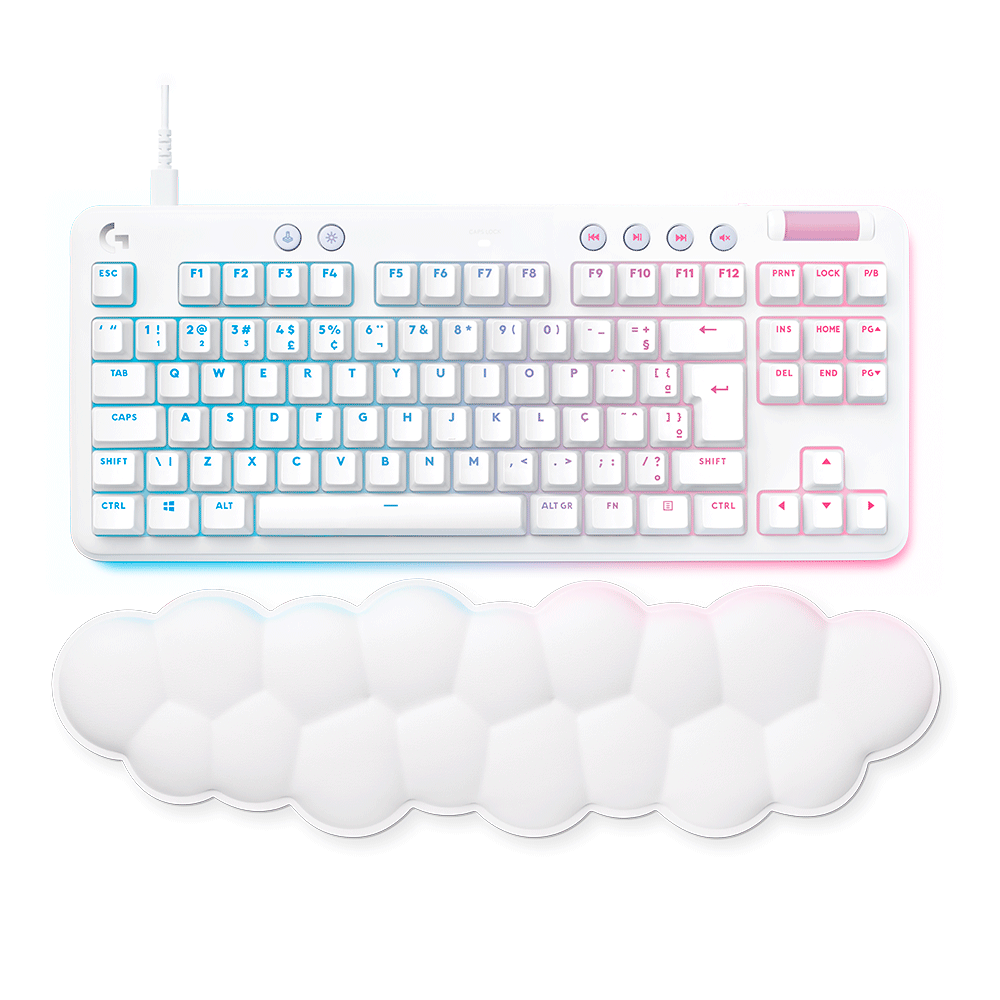 Teclado Mecânico Gamer Logitech G713 RGB, TKL, Lightsync | Branco