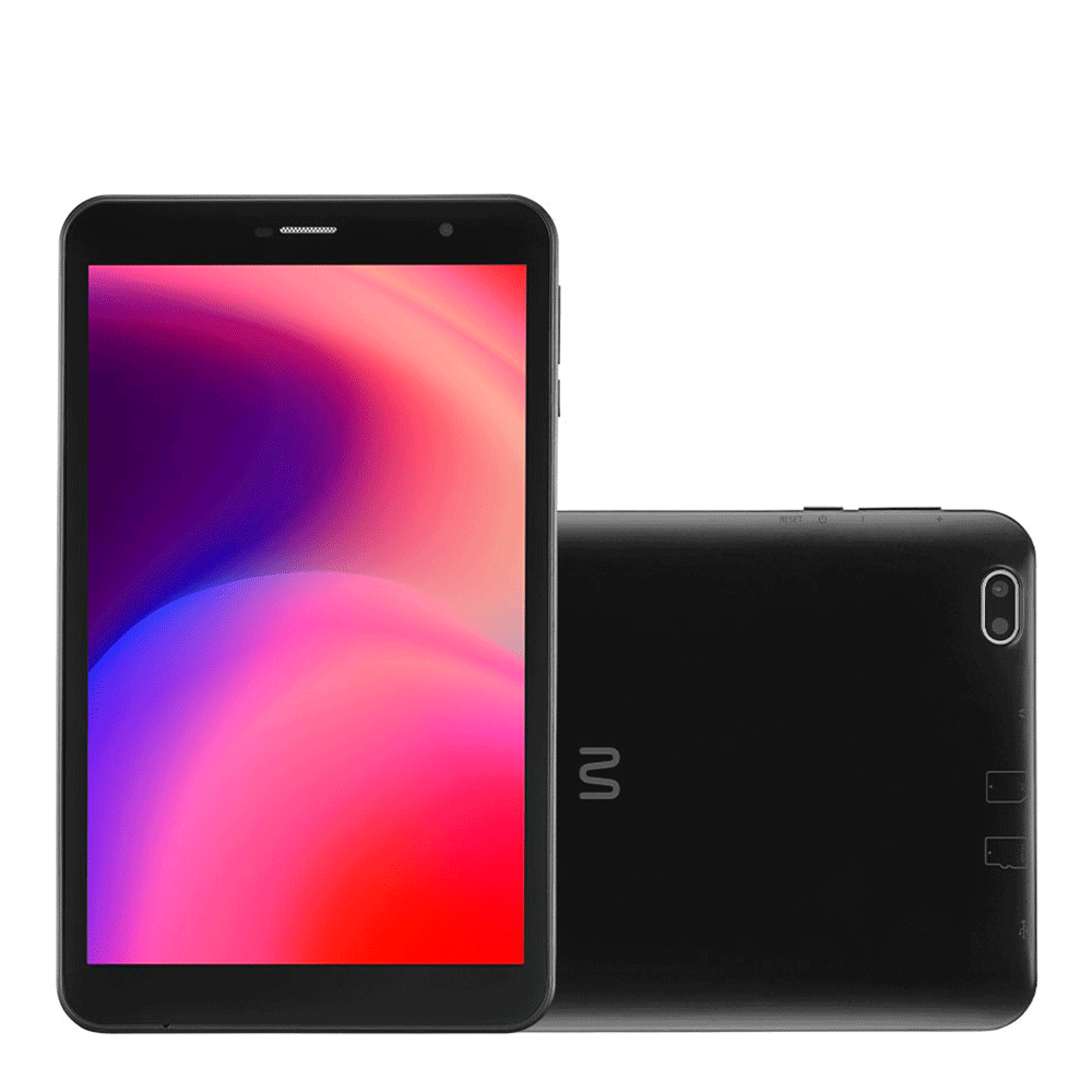 Tablet Multilaser M8, 4G, 32GB, Tela 8", 2GB RAM + WIFI Android 11 Go edition, Processador Octa Core - NB385 | Preto