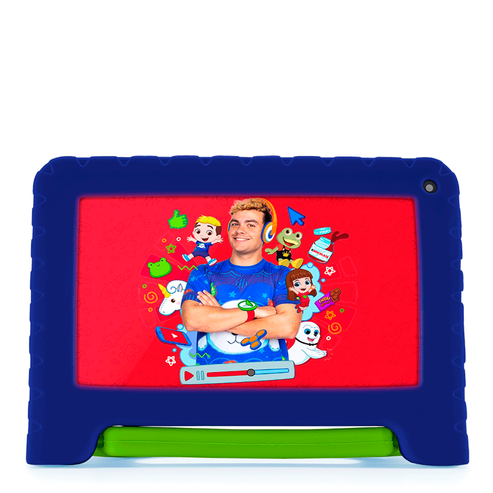 Tablet Multilaser Luccas Neto, Tela 7, Wi-Fi, 64GB, Android 13, Processador Quad Core - NB423 | Azul