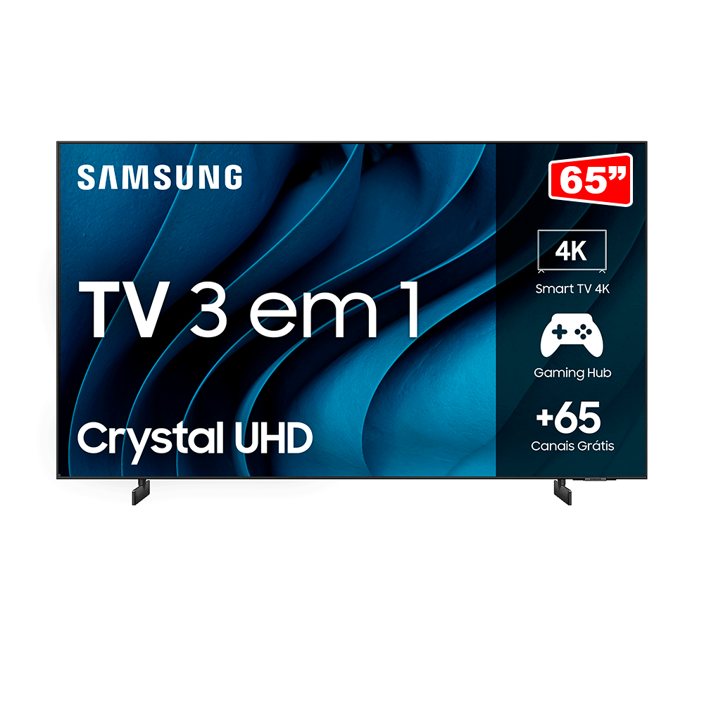 Samsung Smart TV 65" Crystal UHD 4K 65CU8000, Painel Dynamic Crystal Color, Design AirSlim, Tela sem limites, Alexa built in - | Cinza Titan