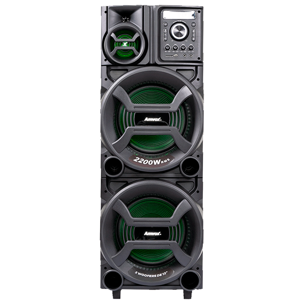 Caixa de Som Amplificada Amvox ACA 2201 Pesadão II, 2200W, Bluetooth, USB | Preta
