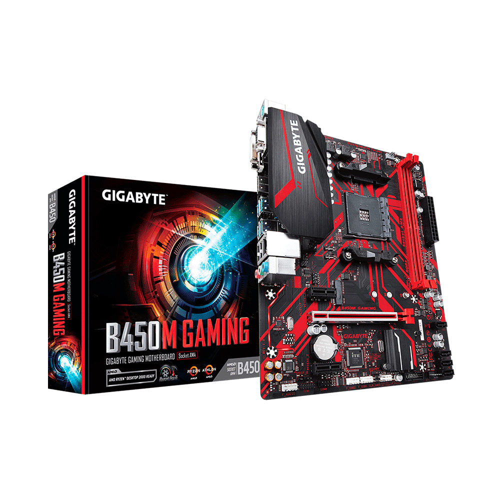 Placa Mãe Gigabyte B450M Gaming, AMD AM4, Micro ATX, DDR4