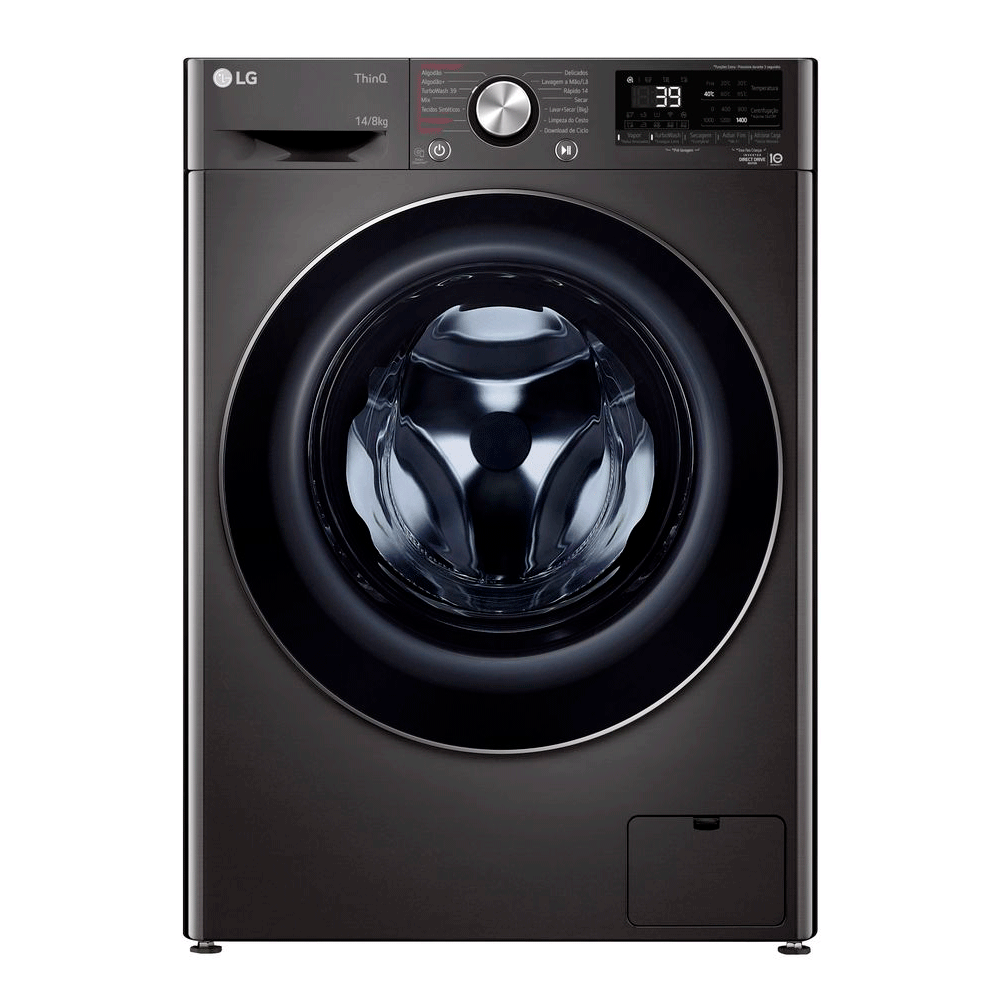 Lava e Seca Smart LG VC2 14kg, com Inteligência Artificial AIDD - CV9014BC2 | Black Inox