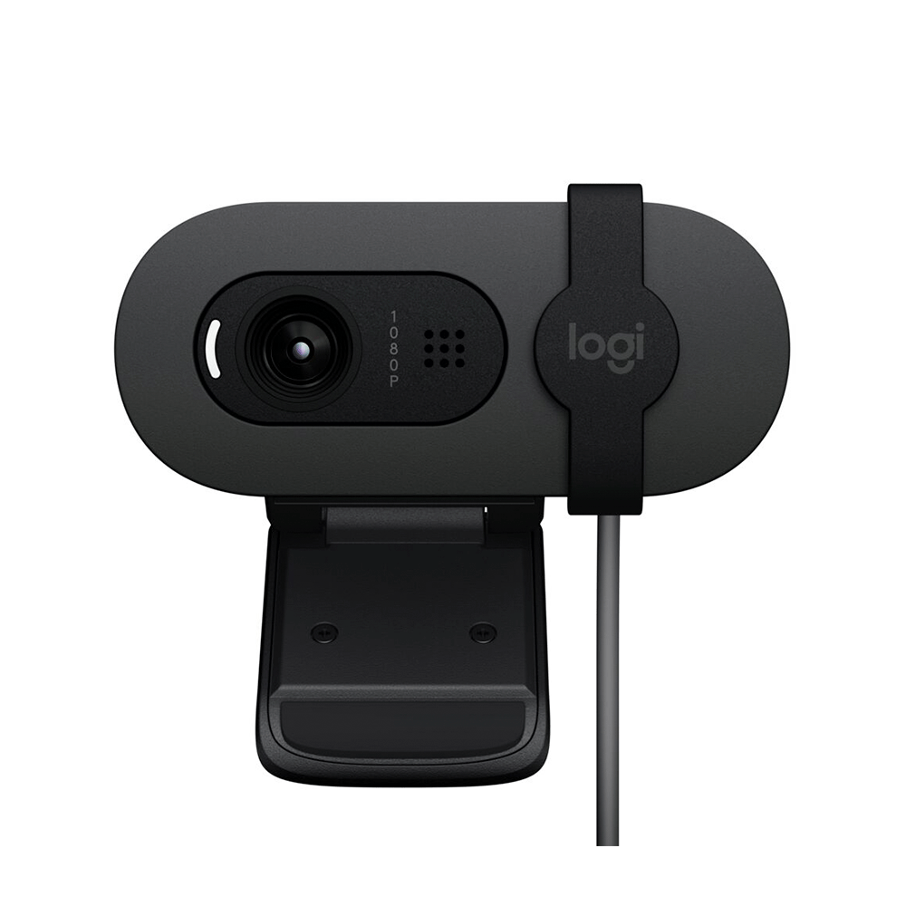 Webcam Logitech Brio 100, Full HD 1080p, Plug and Play | Grafite