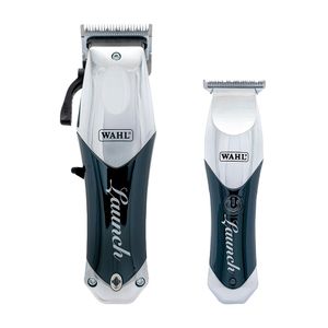 Combo Wahl Clipper com Máquina de corte e de Acabamento Launch Clipper+Trimmer | Preto / Prata