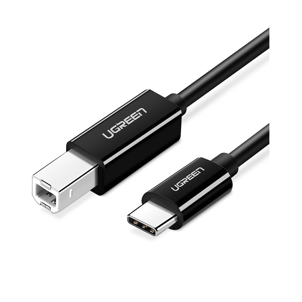 Cabo Impressora Ugreen USB-C 2.0 - USB-B 2.0 US241 | Preto