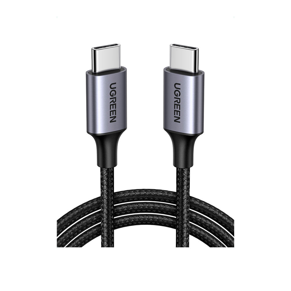 CABO UGREEN USB 2.0 C M/M US261 1M, alumínio niquelado | Cinza / Preto
