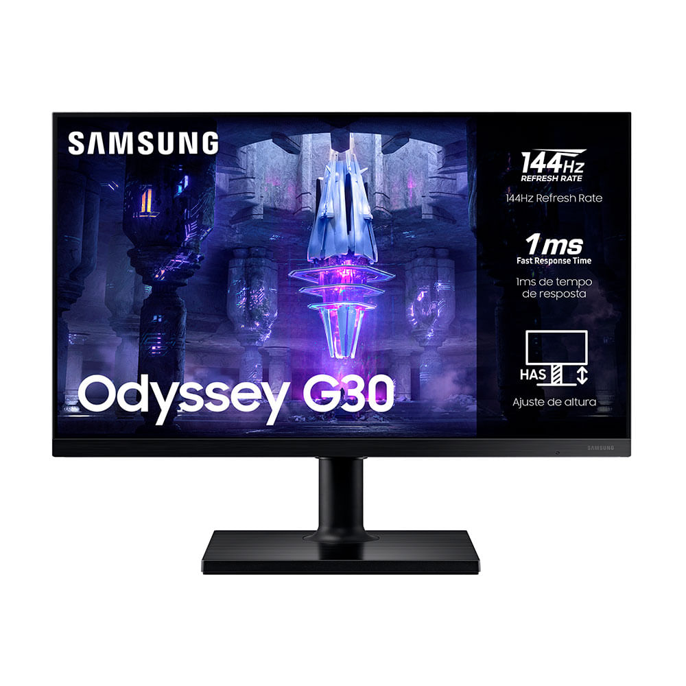 Monitor Gamer Samsung ODYSSEY G30 24" FHD, 144Hz, HDMI, Freesync - LS24BG300ELMZD | Preta