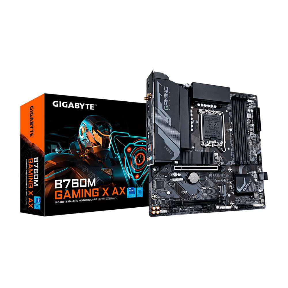 Placa Mãe Gigabyte B760M Gaming, Intel LGA 1700, DDR5, AX WiFi