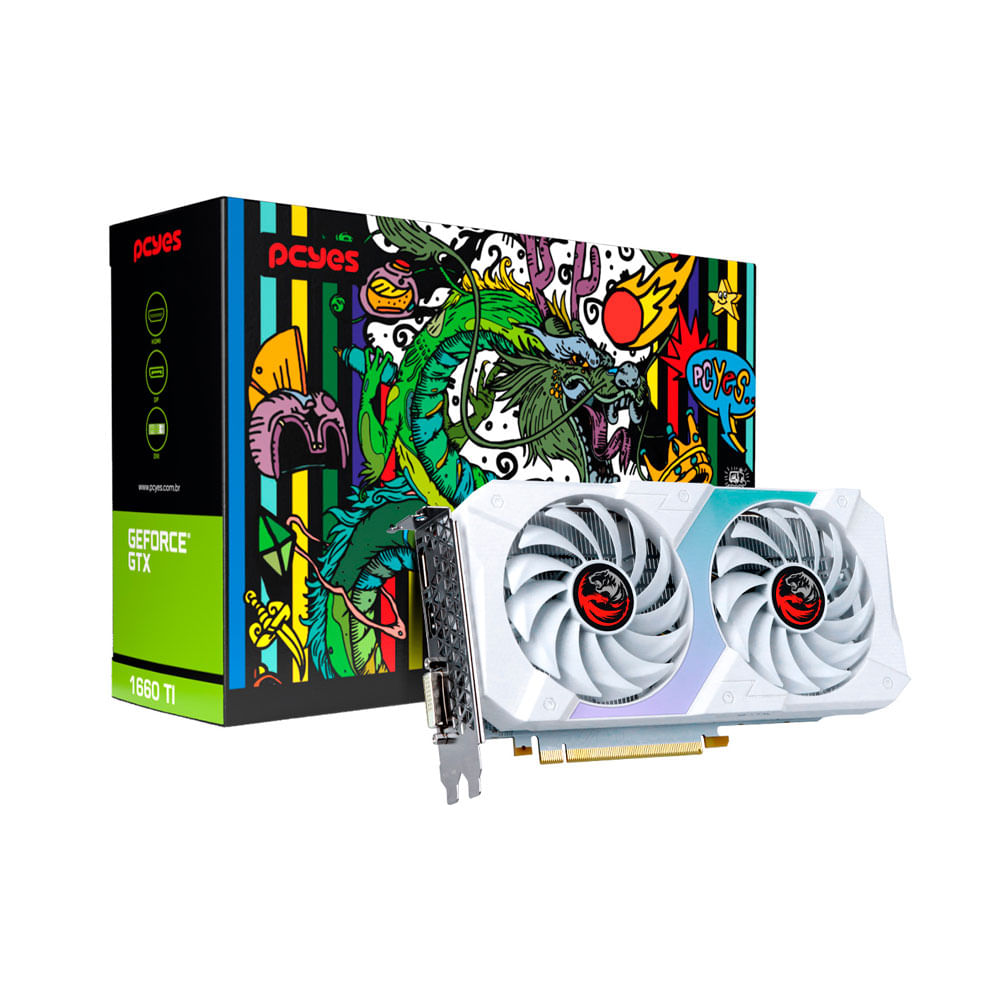 Placa de Vídeo PCyes GeForce GTX 1660 Ti , 6GB GDDR6, 192Bit - PVGTX1660TI6GBBR