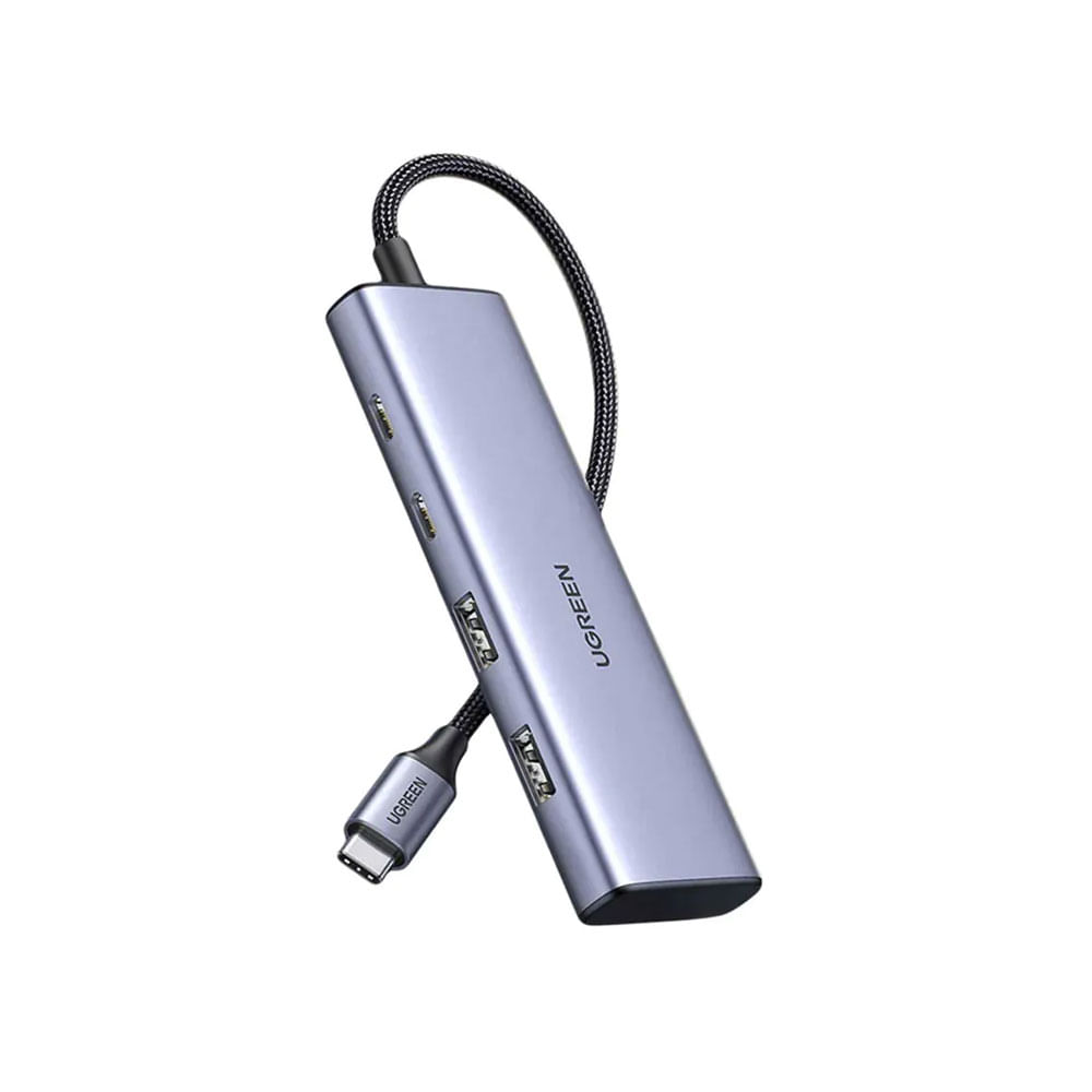 HUB Ugreen USB-C 3.0 para 2 USB-C / 2 USB-A portas - CM473 | Prata / Preto