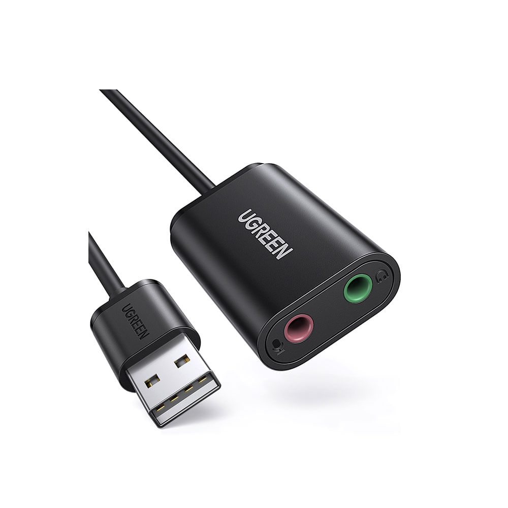 Adaptador de Áudio Ugreen USB 2.0 para P2 - US205 | Preto