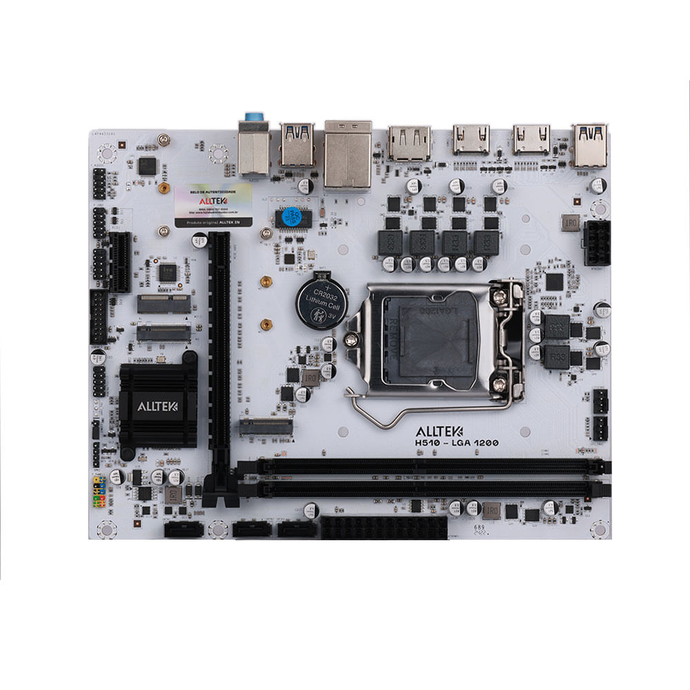 Placa Mãe Alltek, Express Chipset Intel H510, LGA 1200, ATX, DDR4 | Branco
