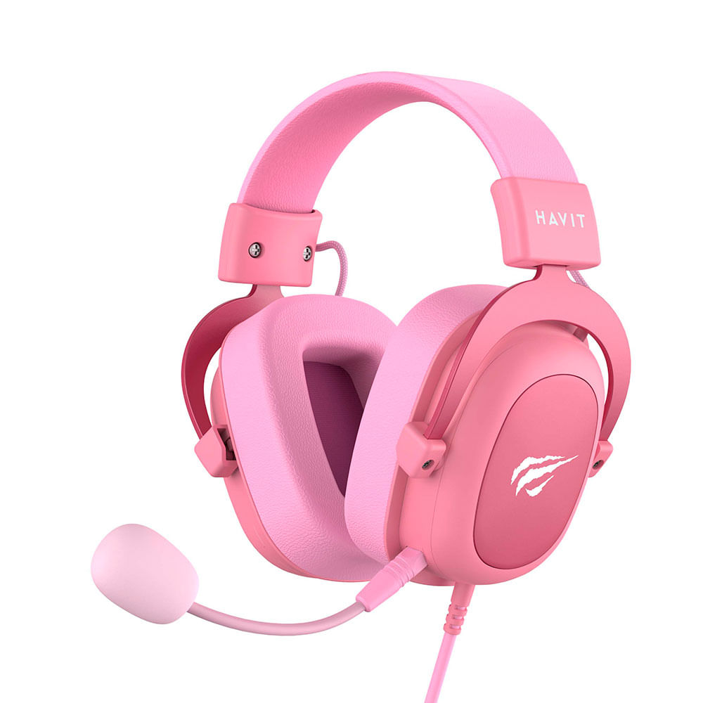 Headset Gamer HAVIT H2002D, Microfone destacável, Cancelamento de Ruído | Rosa