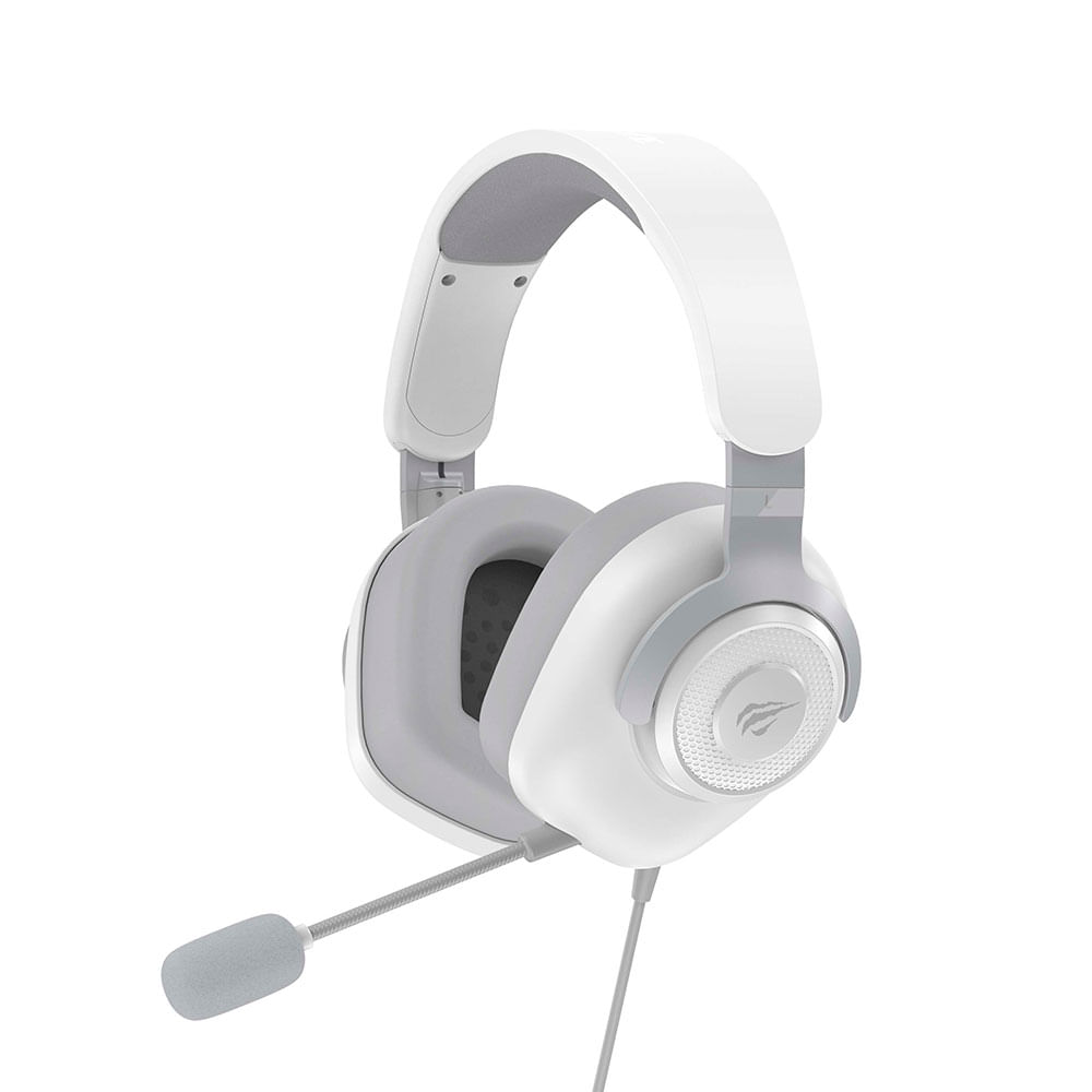 Headset Gamer HAVIT H2230D, Microfone destacável | Branco / Cinza