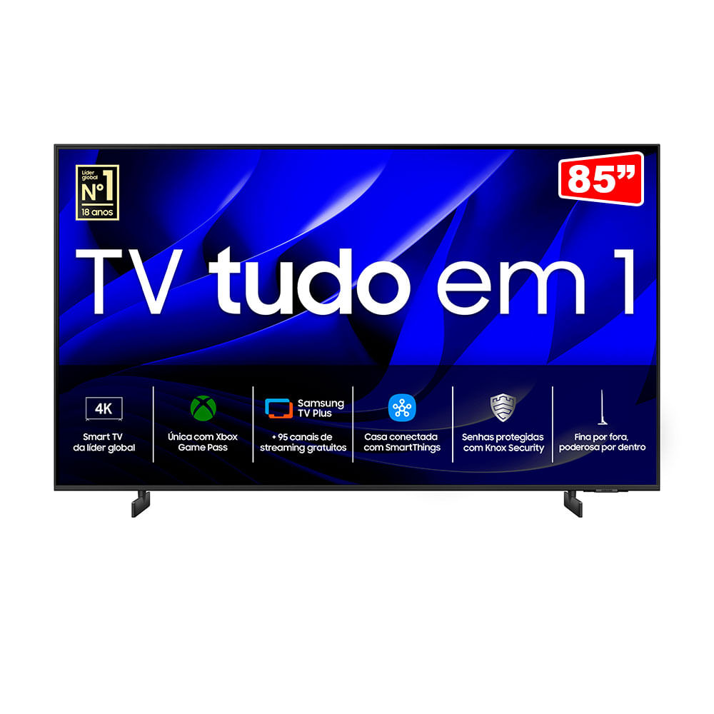 Samsung Smart Big TV 85" Crystal UHD 4K 85DU8000, Painel Dynamic Crystal Color, Painel até 120Hz, Design AirSlim, Alexa built in - | Cinza Titan