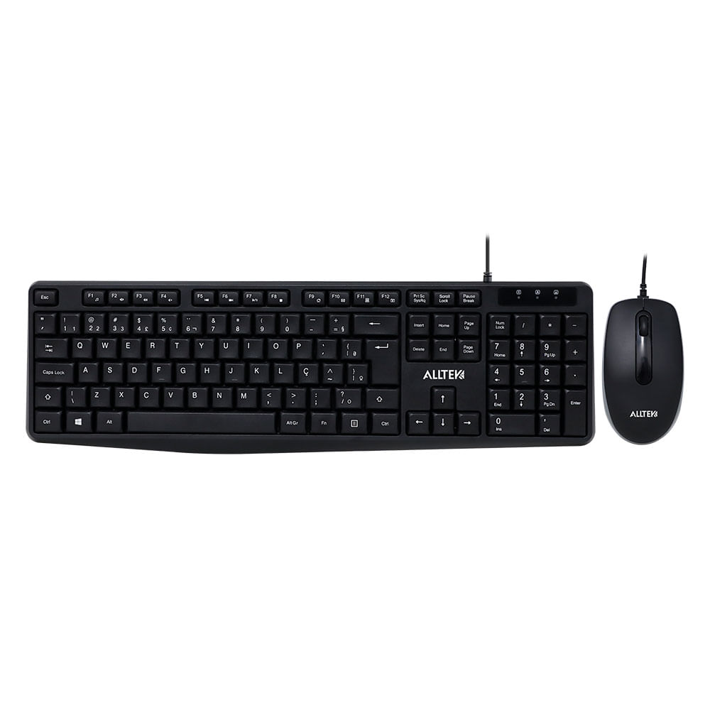 Combo Alltek Teclado e Mouse USB, Com fio - ATK-C010 | Preta