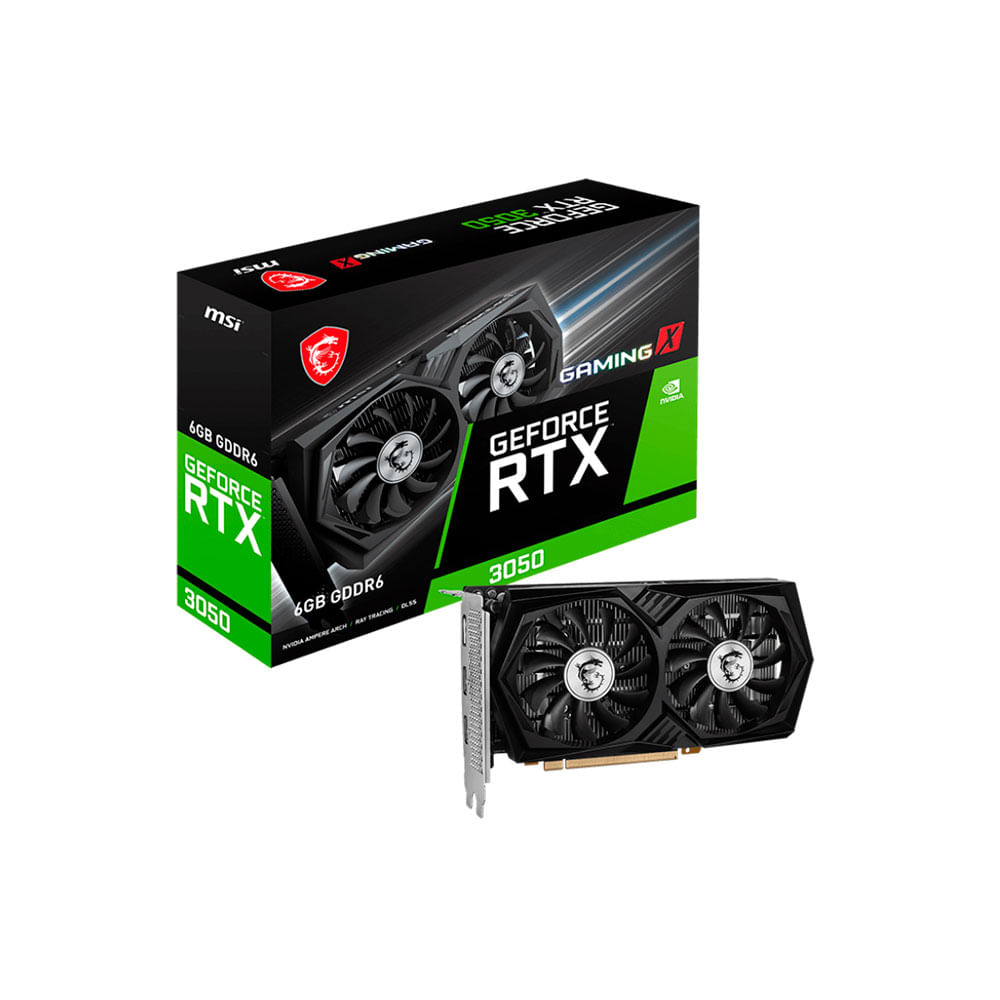 Placa de Vídeo MSI RTX 3050 Gaming X, 6GB RAM, GDDR6, 96 Bits | Preto