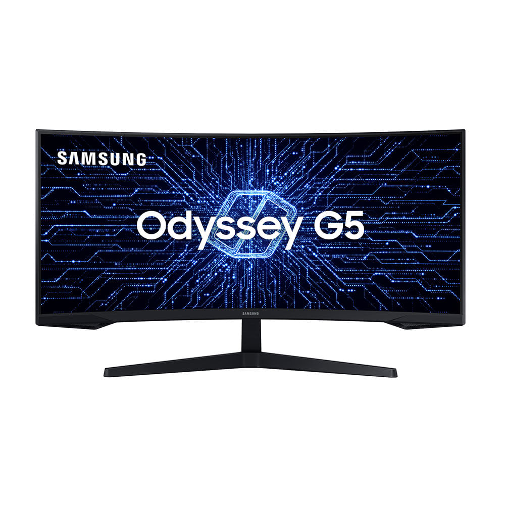 Monitor Gamer Curvo Samsung Odyssey 34, Ultra WQHD, 165Hz, tela ultrawide, série G5, LC34G55TWWLMZD | Preto