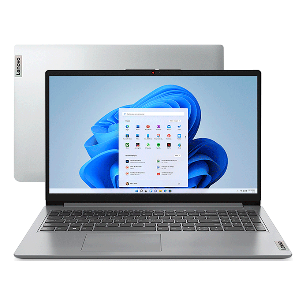 Notebook Lenovo Ultrafino IdeaPad 1i i3-1215U, 4GB, 256GB SSD, Intel UHD Graphics, Windows 11, 15.6" |  Cloud Grey