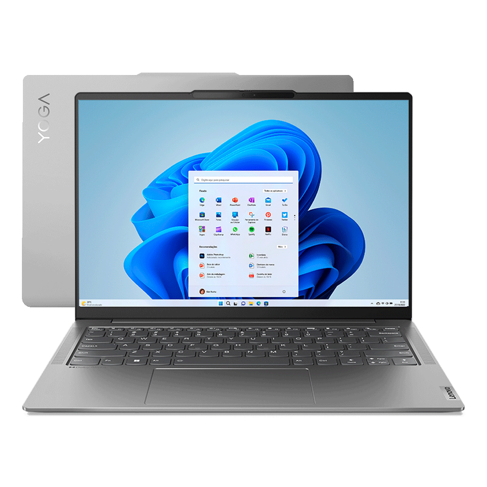Notebook Lenovo Yoga Slim 6 14IAP8, 16GB, 512GB SSD, Placa de Vídeo Intel Iris Xe, Windows 11, 14", Câmera 1080p com privacidade - | Storm Grey
