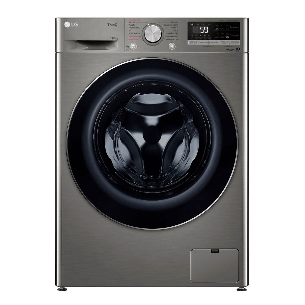 Lava e Seca Smart LG VC4 14kg Inox Look com Inteligência Artificial AI DD – CV5014PC4A