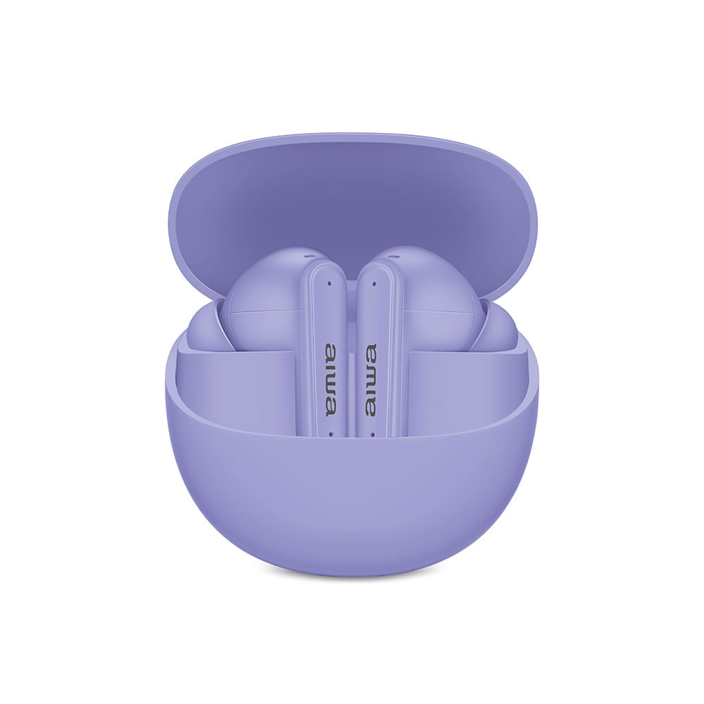 Fone de Ouvido Eardbud AIWA AWS-EB-04-B Bluetooth IPX4 ANC 26 Horas de bateria | Violeta