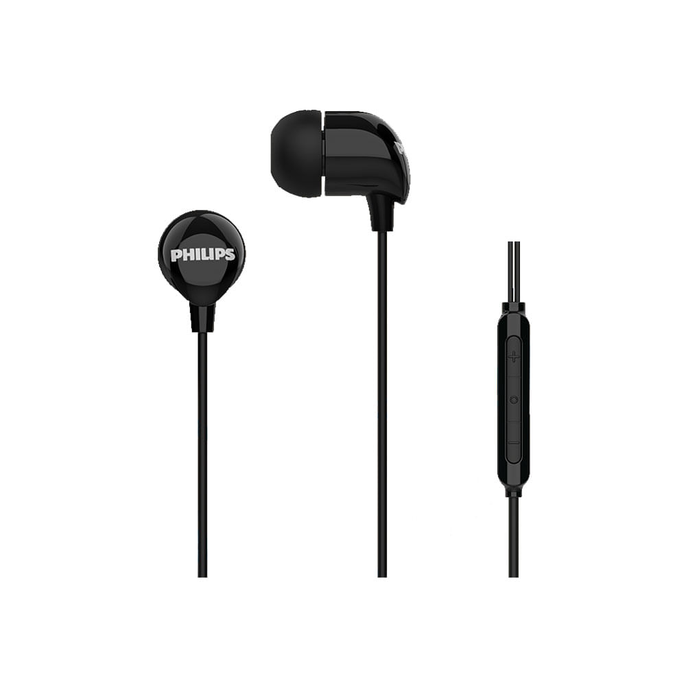 Fone de Ouvido Philips TAE2146BK/00, Controle de volume, Pausa/Reprodução
