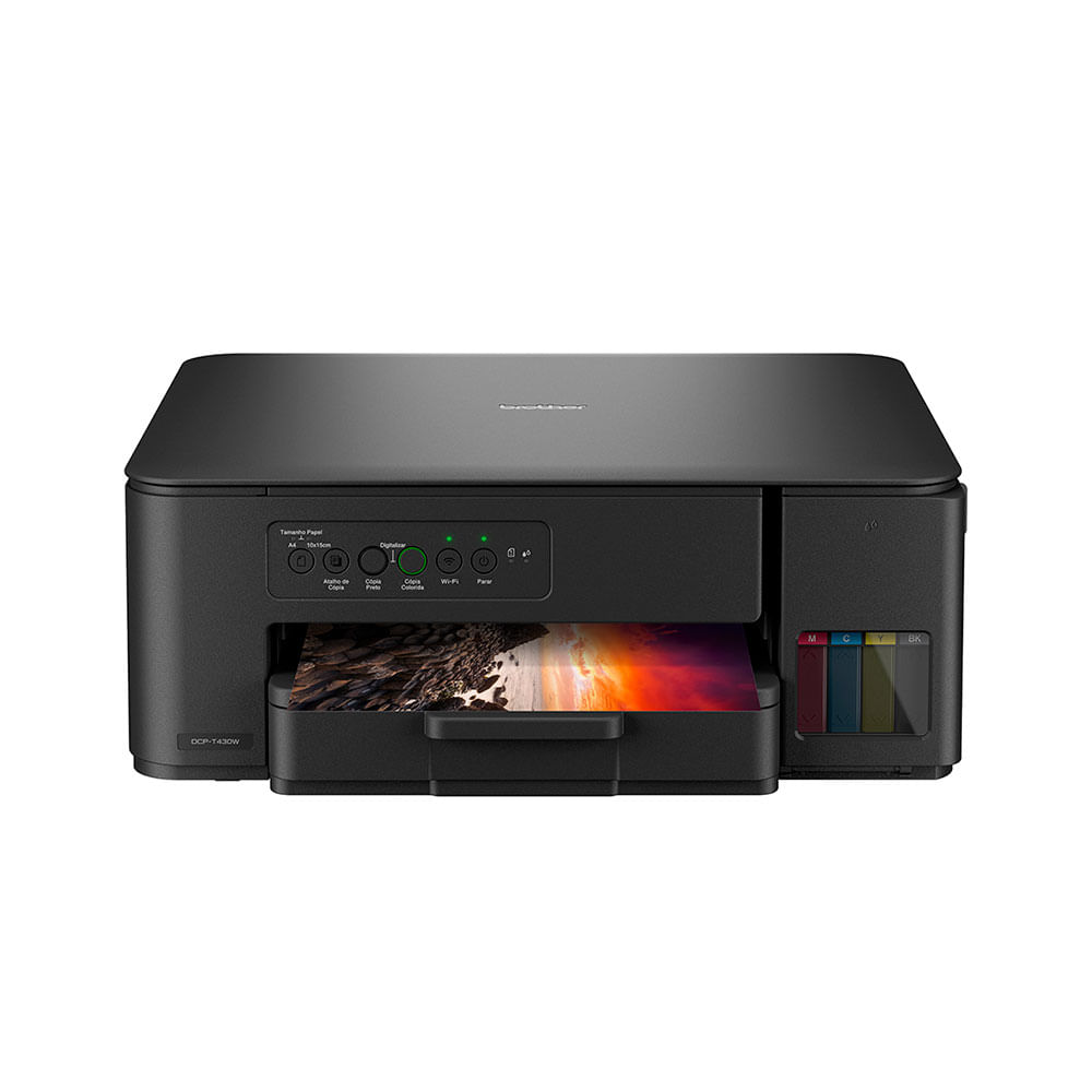 Impressora Multifuncional Brother Tanque de Tinta InkBenefit DCP-T430W, Colorida, Wi-fi, Conexão USB | Preta