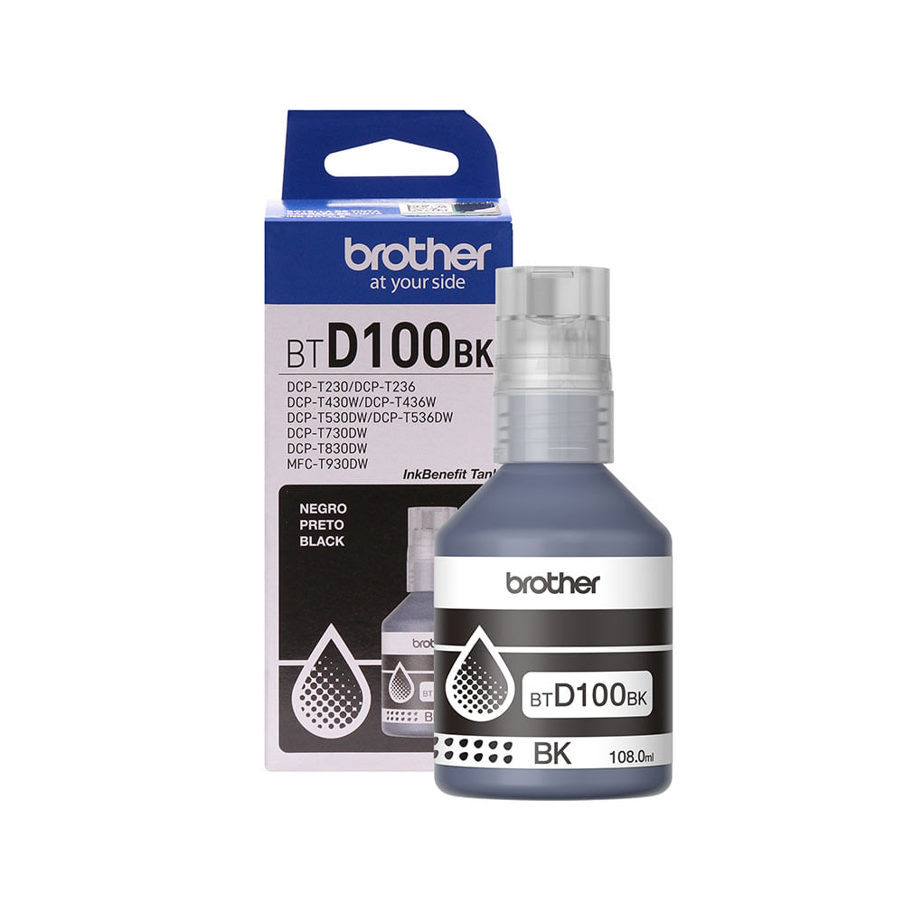 Refil de Tinta Brother BTD100BK Preto, para InkBenefit Tank