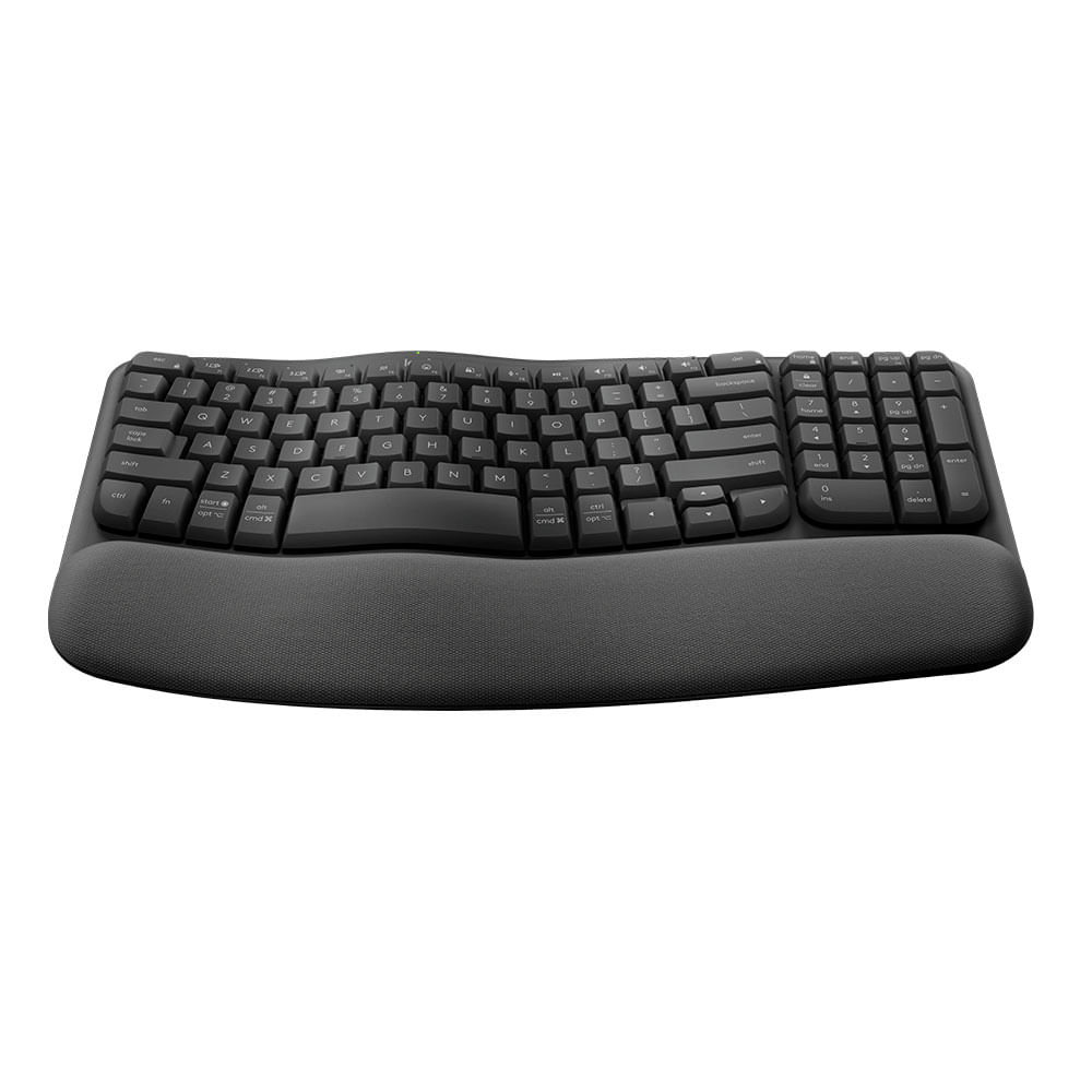 Teclado Logitech WAVE KEYS, sem fio Ergonômico e Compacto | Preto