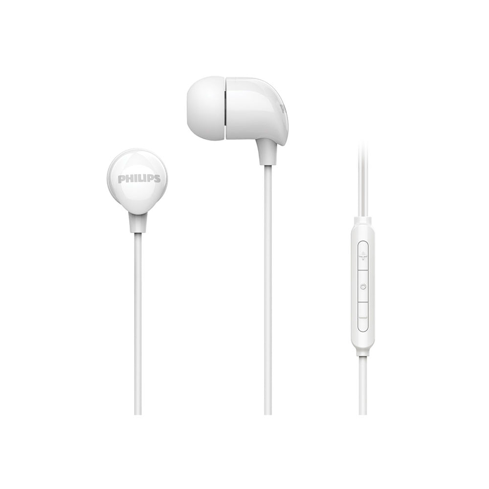 Fone de Ouvido Philips TAE2146WT/00, Controle de volume, Pausa/Reprodução