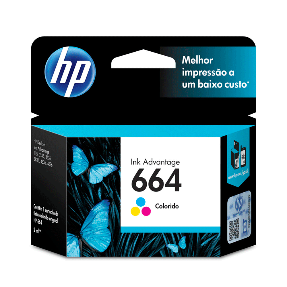 Cartucho Hp 664 Std F6v28ab