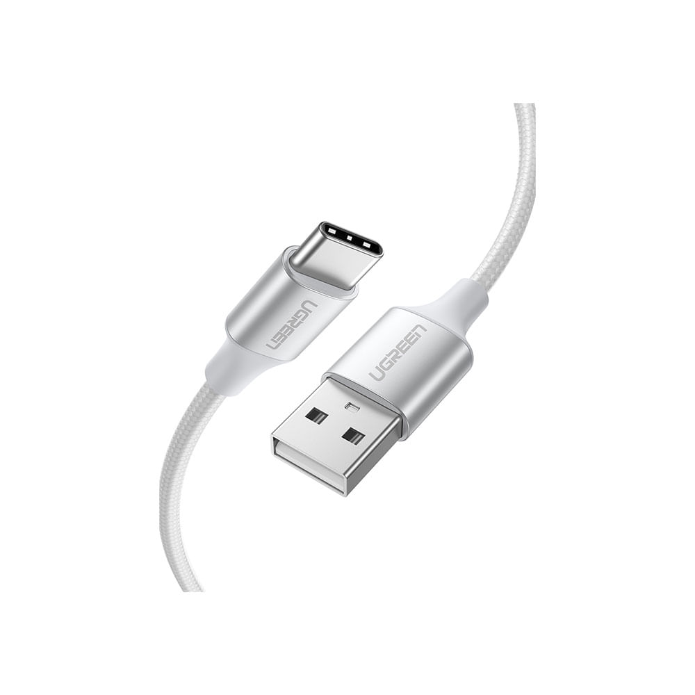 Cabo Ugreen USB-A/USB-C 3A US288 1M SLV-60131 | Branco