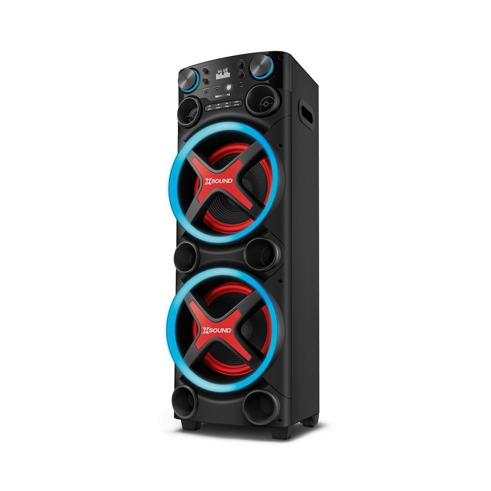 Caixa de Som Amplificada Torre Mondial TM-2200, Bluetooth, 2200W, Iluminação Led, TWS. | Preta