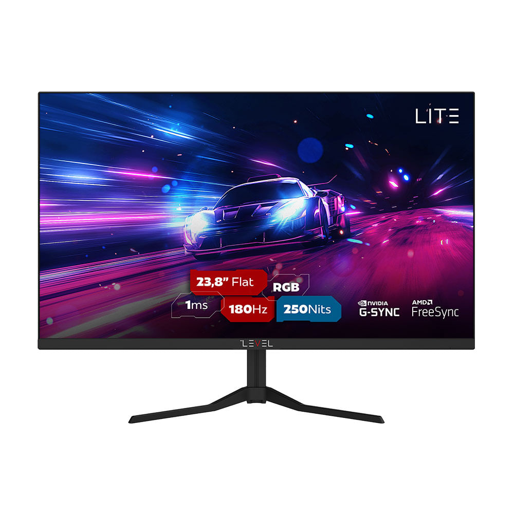 Monitor Gamer Level Lite 23.8" Polegadas ELED, Full HD, 165Hz, Freesync & G-sync, L2411SU | Preto