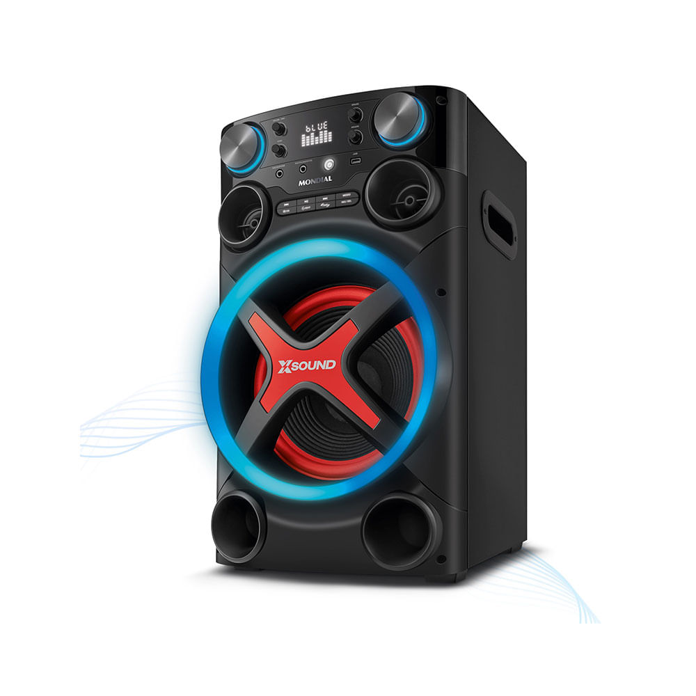Caixa de som Mondial TM-1200, Luzes, Bluetooth, 1200W | Preto