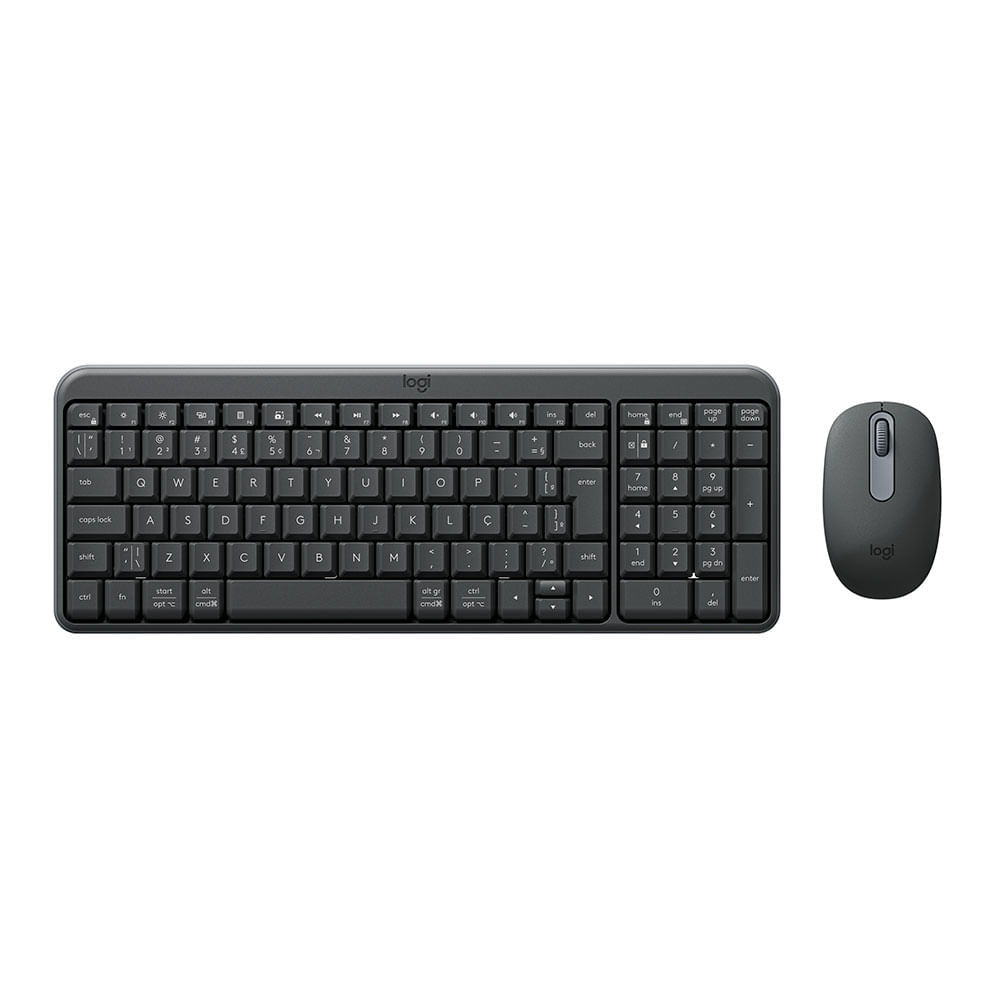 Combo Sem Fio Teclado e Mouse Logitech MK250 Layout ABNT2, Teclado numérico | Grafite