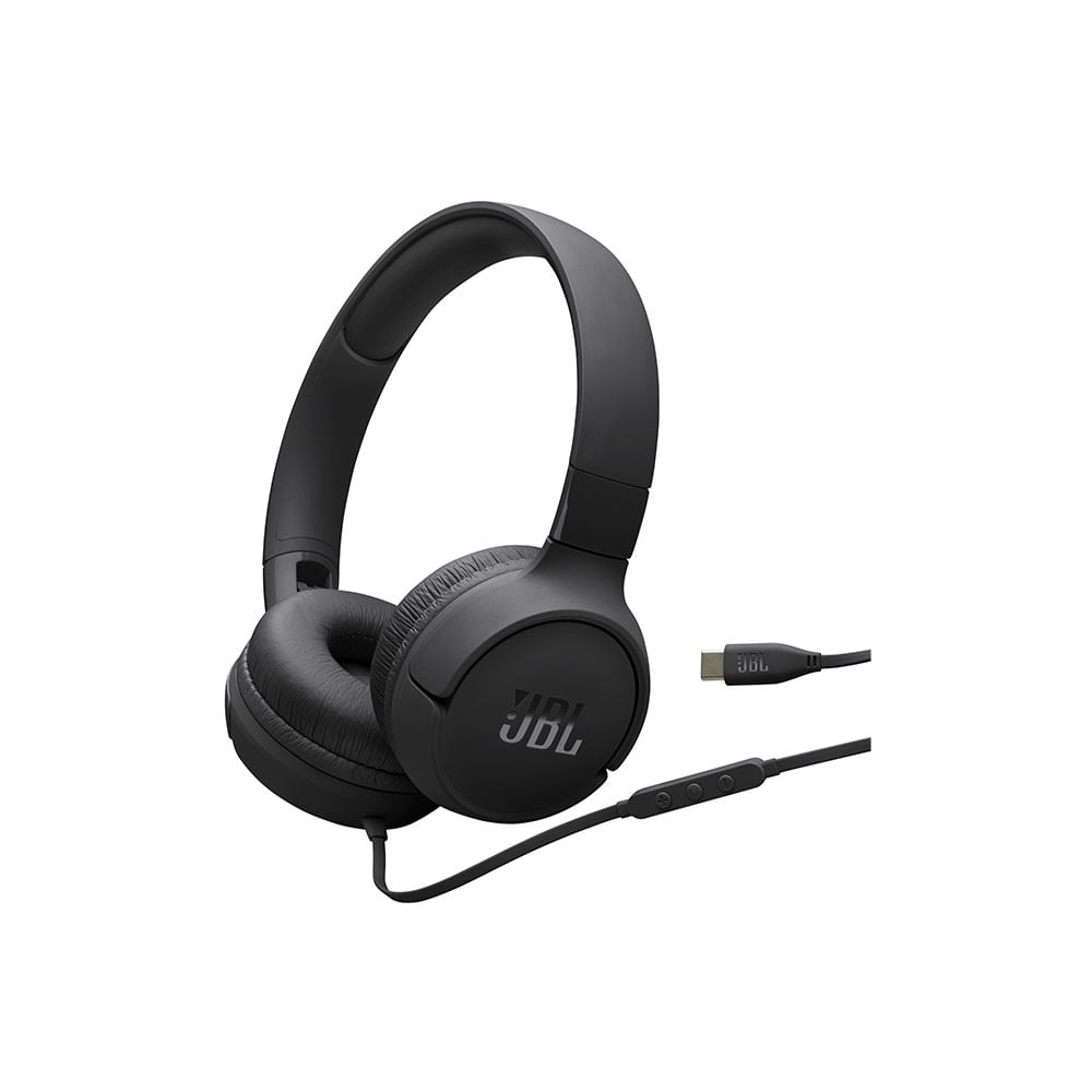 Headphone JBL Tune 520C, Som JBL Pure Bass, Conexão USB-C Plug & Play, Ultra Leve | Black