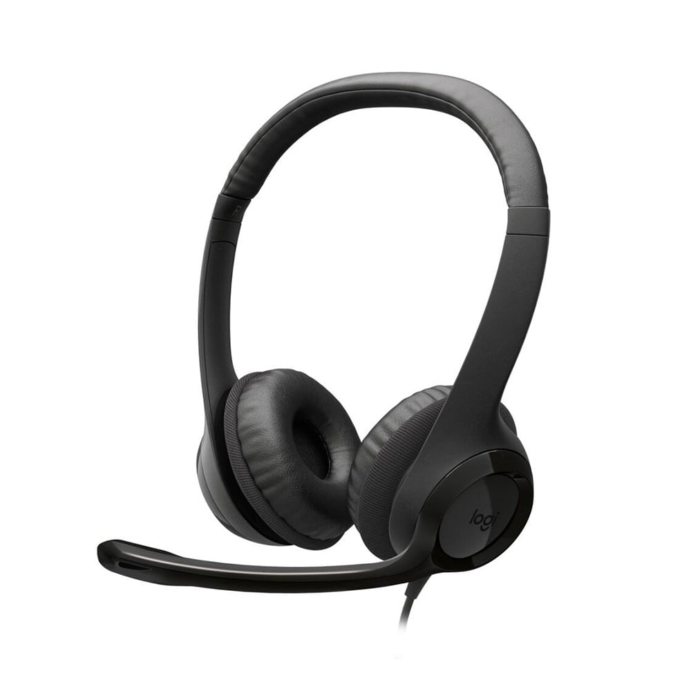 Headset Logitech H390, Drivers 30 mm, com microfone de redução de ruídos | Preto